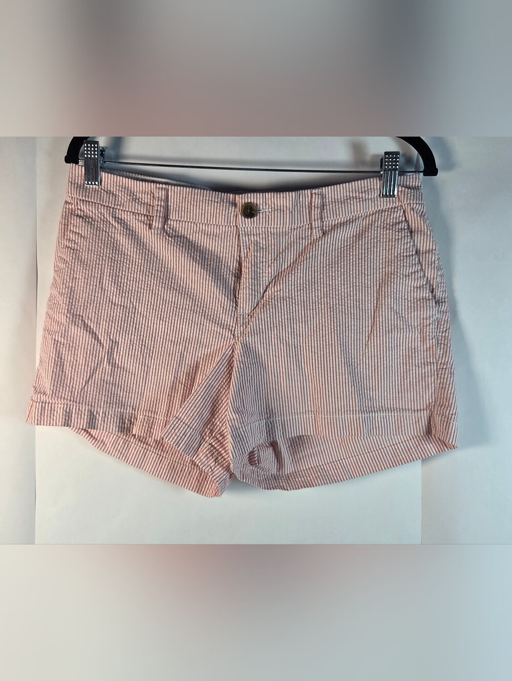 Old Navy Pink and White Striped Seersucker Shorts